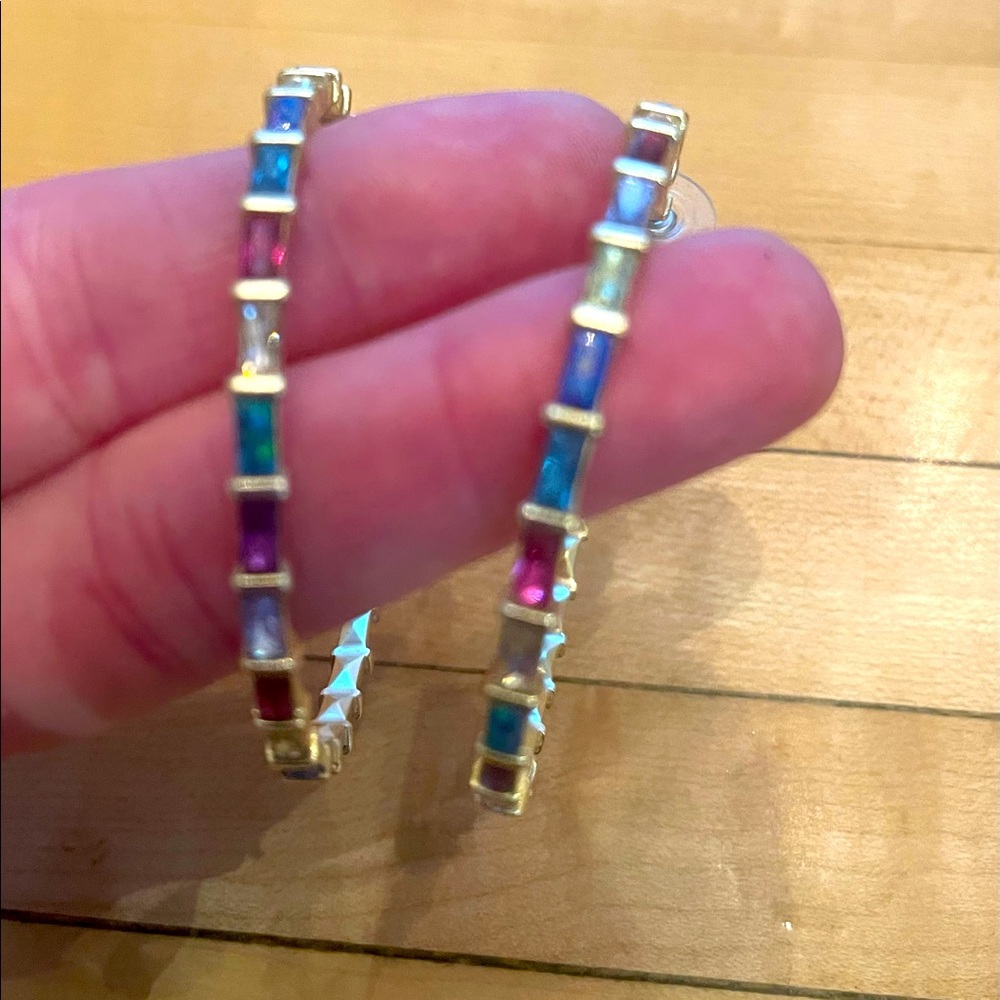 Kendra Scott Thora Hoop Earrings in Bright Rainbow Mix